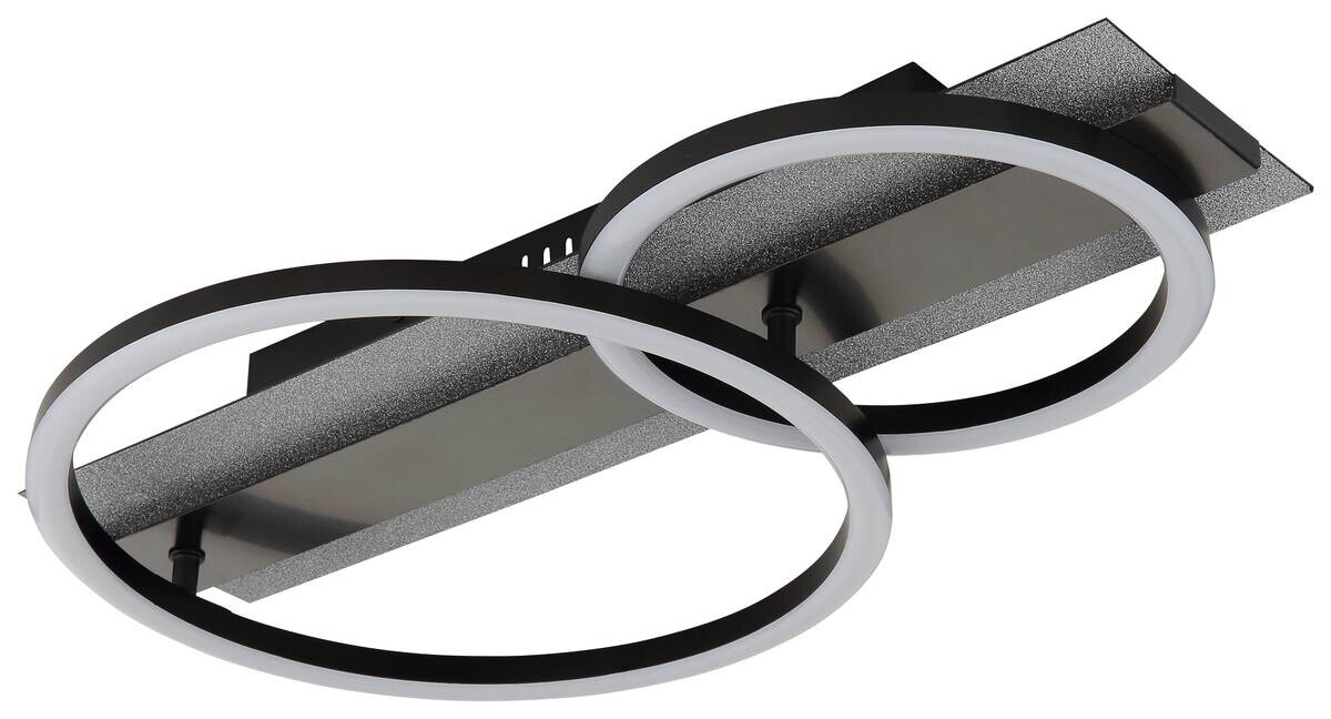 GLOBO Deckenventilator schwarz Metall Edelstahl Kunststoff B/H/L: ca. 10x52,5x32 cm