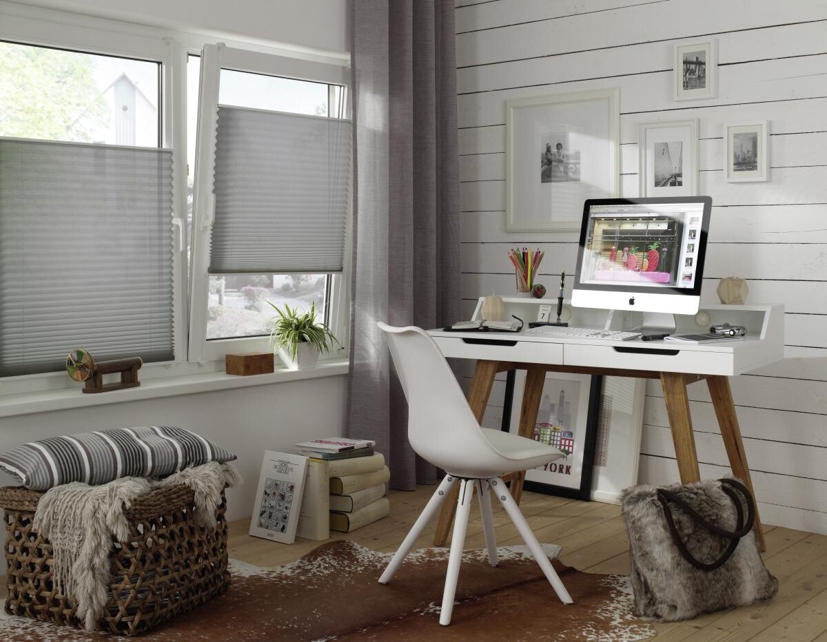 Boviva Spannplissee silber B/L: ca. 65x130 cm