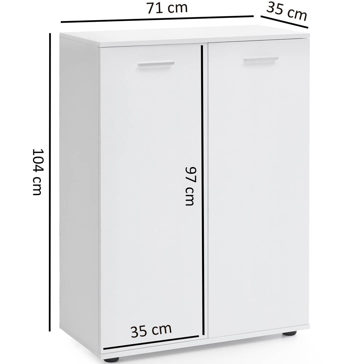 Kommode weiß B/H/T: ca. 71x104x35 cm