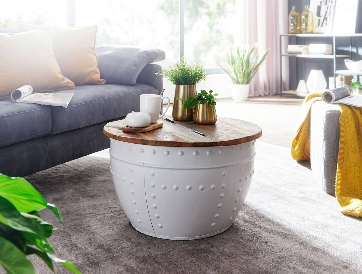 Wohnling Couchtisch weiß B/H/T: ca. 60x36x60 cm