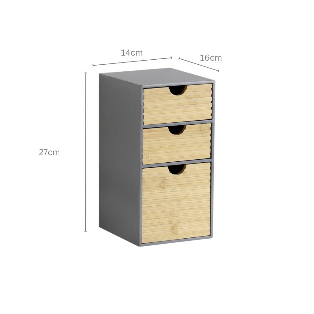 Organizer grau Holz B/H/L: ca. 16x27x14 cm