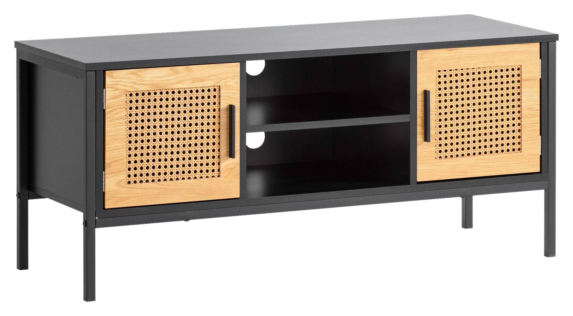 Lowboard schwarz Eiche Optik B/H/T: ca. 110x48x40 cm
