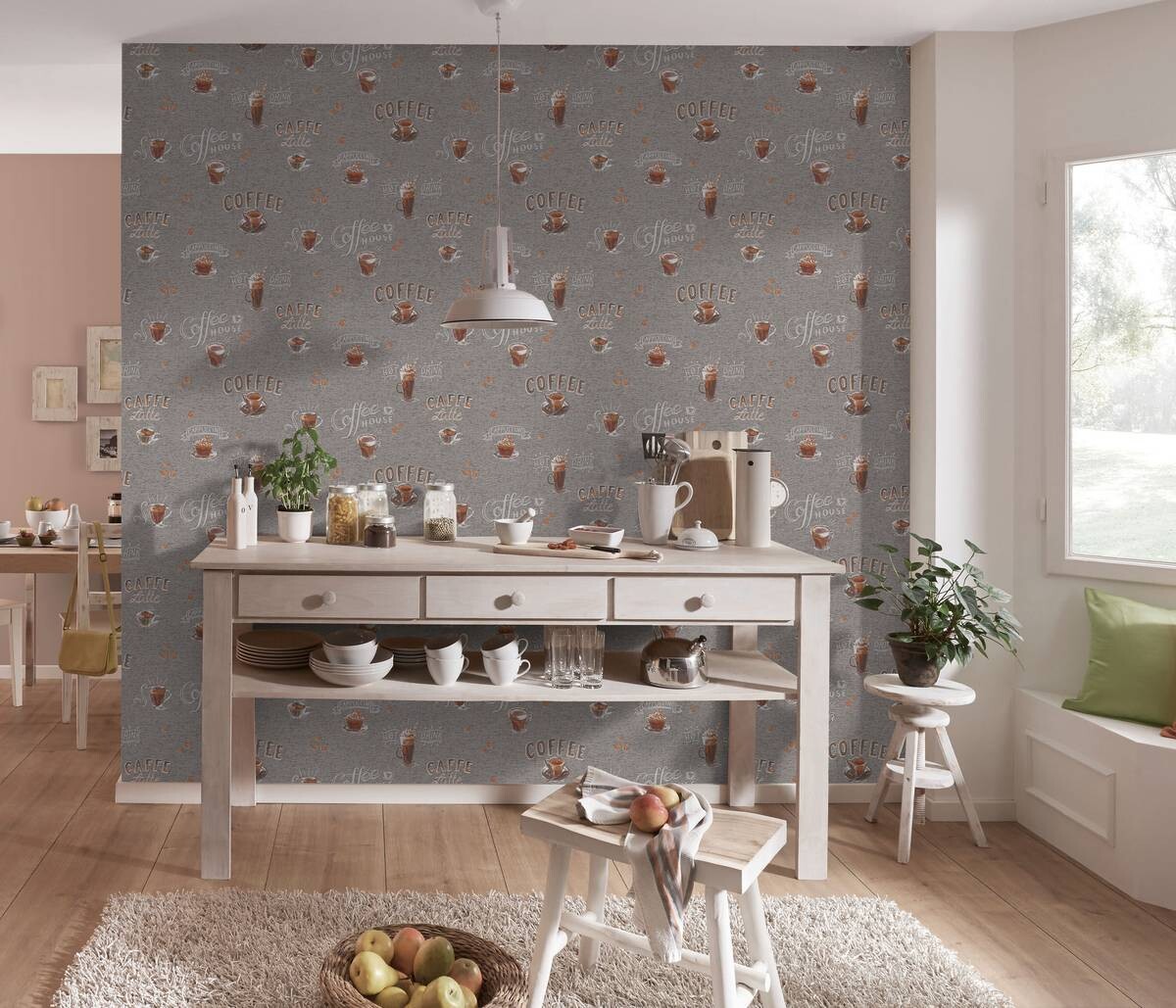 Erismann Vliestapete Coffee grau B/L: ca. 53x1005 cm