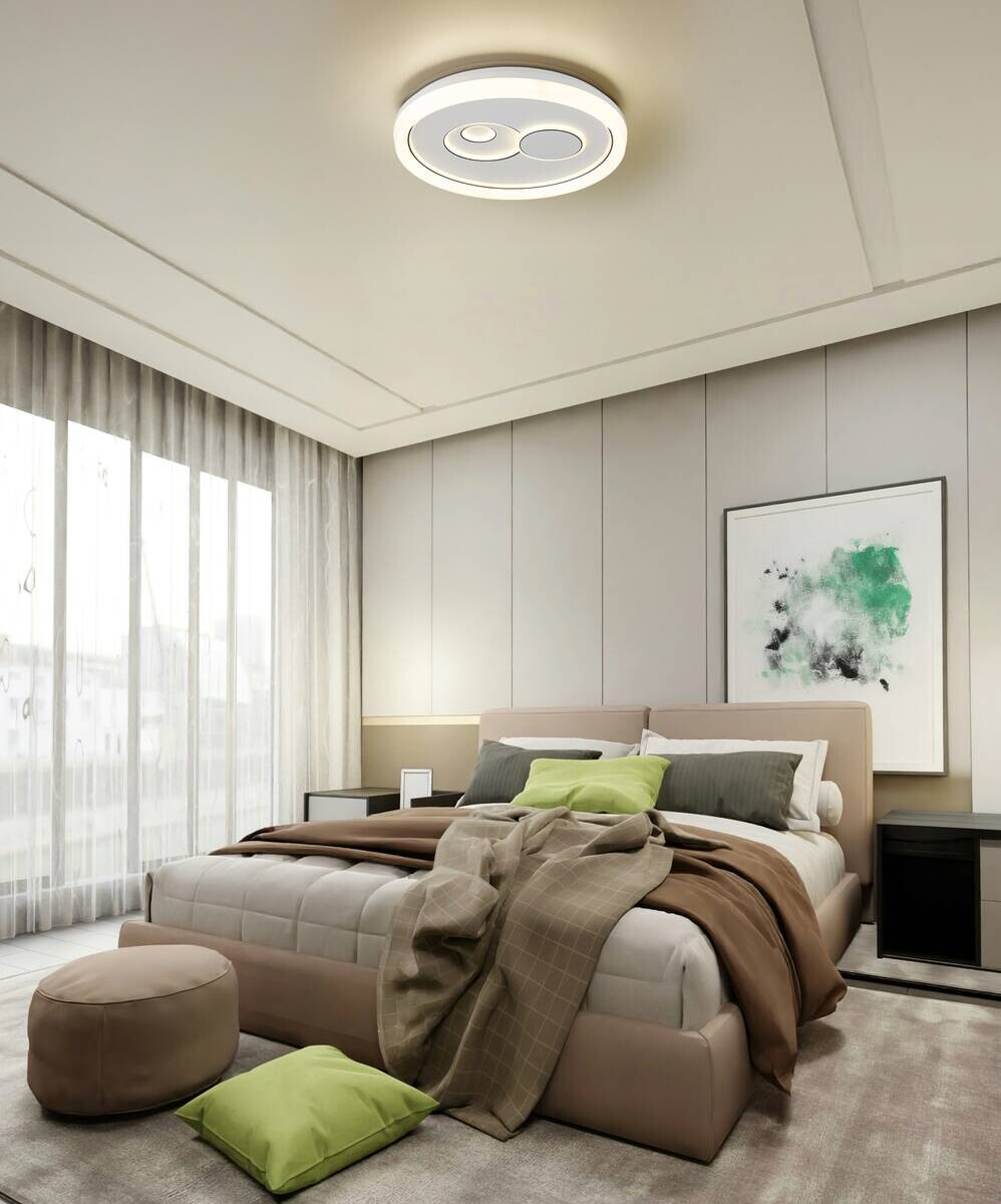 GLOBO LED-Deckenleuchte weiß silber Metall Kunststoff B/D: ca. 7x48 cm