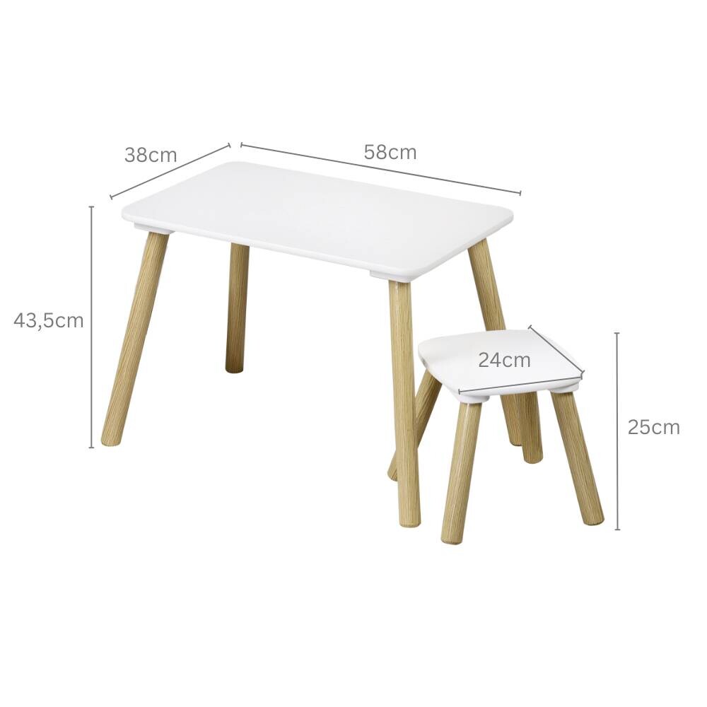 Kindertisch natur Holz B/H/L: ca. 38x43,5x58 cm