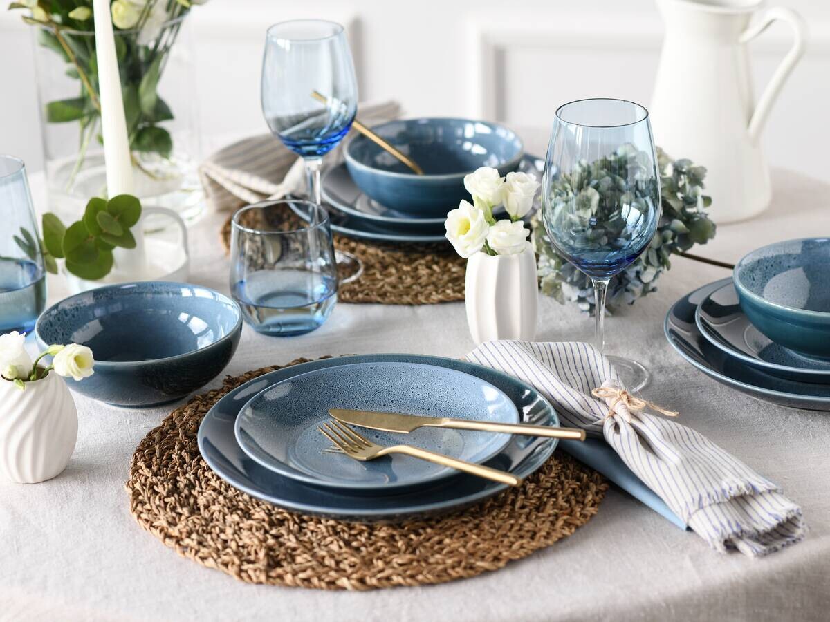CreaTable Tafelservice Reactive BLUE petrol Keramik