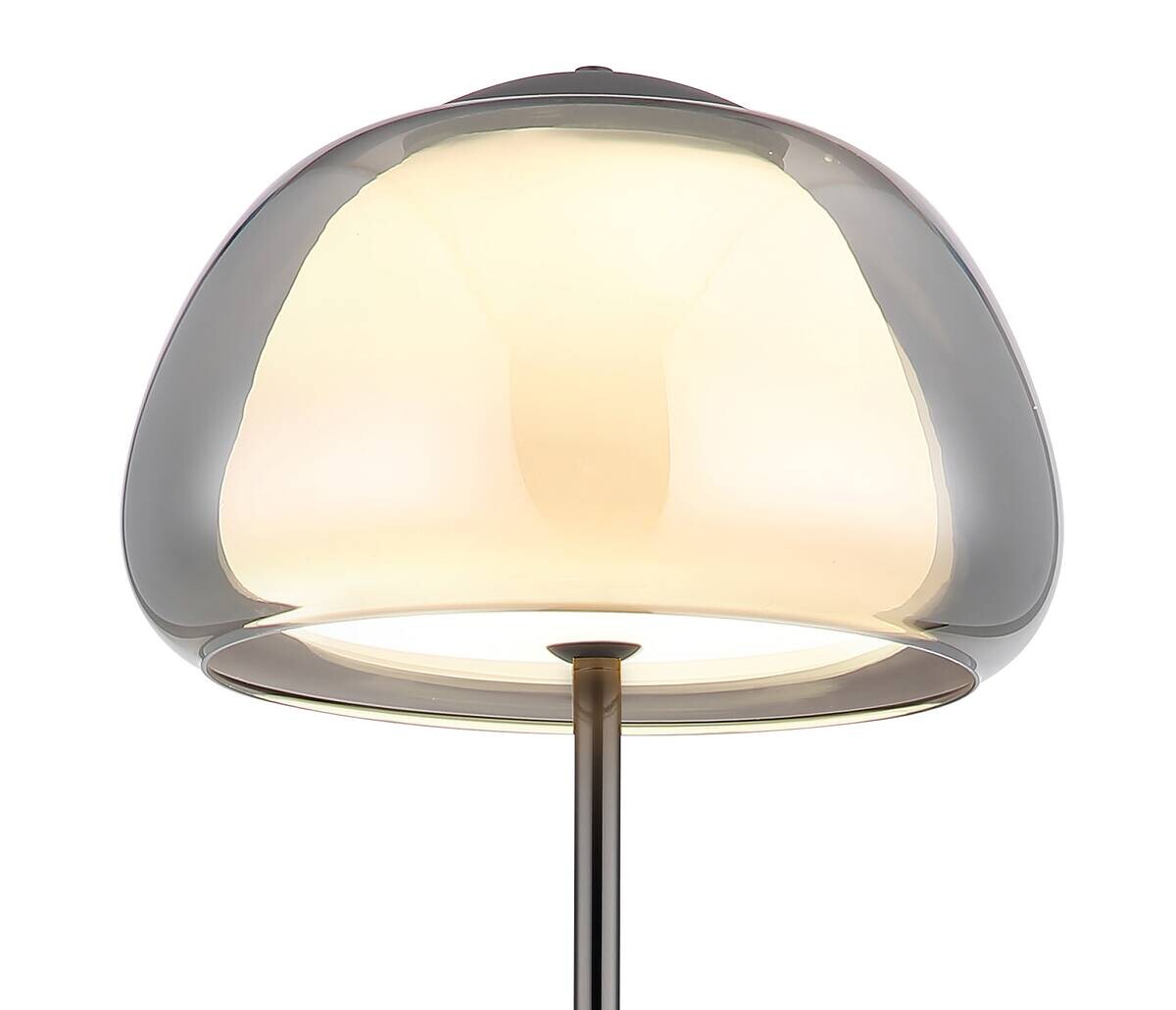 GLOBO Stehlampe Chrom schwarz Metall Glas B/H/L: ca. 44x37x44 cm
