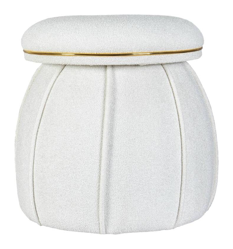 360 Living Hocker Corin 110 weiß gold H/D: ca. 51,5x51,5 cm