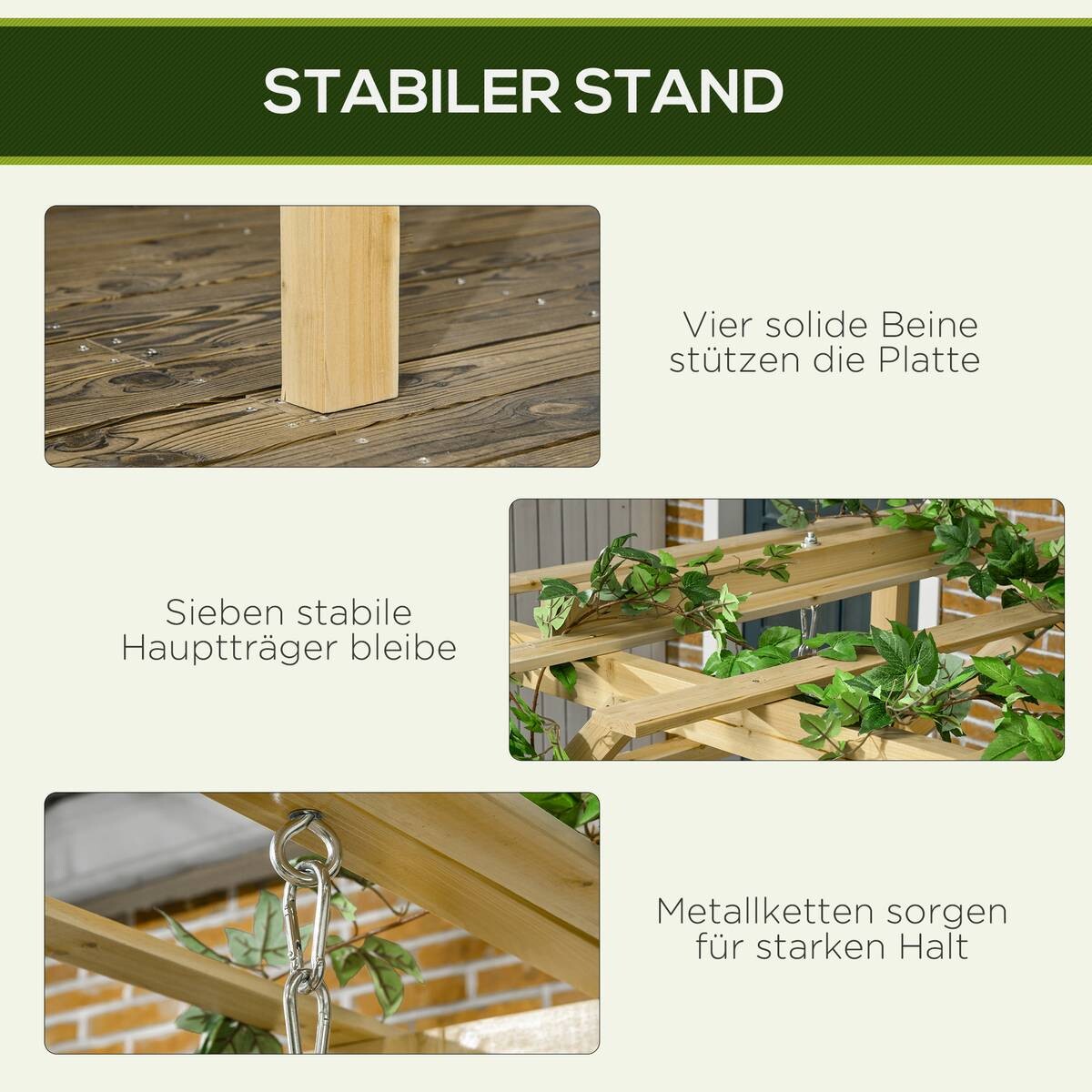 Outsunny Hollywoodschaukel mit Pergola