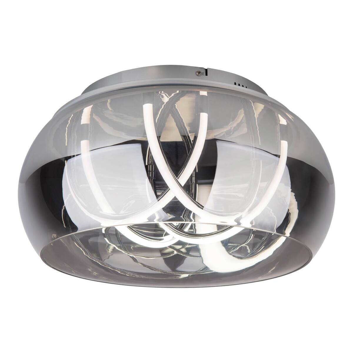 Näve Leuchten LED-Deckenleuchte Chrom Metall Glas B/H/T/D: ca. 45x23,5x45x45 cm