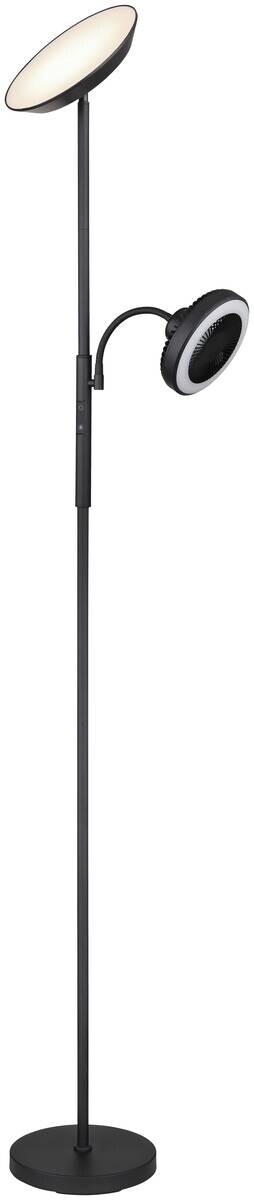 GLOBO Stehlampe mattschwarz Chrom Metall Kunststoff B/H/T: ca. 25x178x33,7 cm