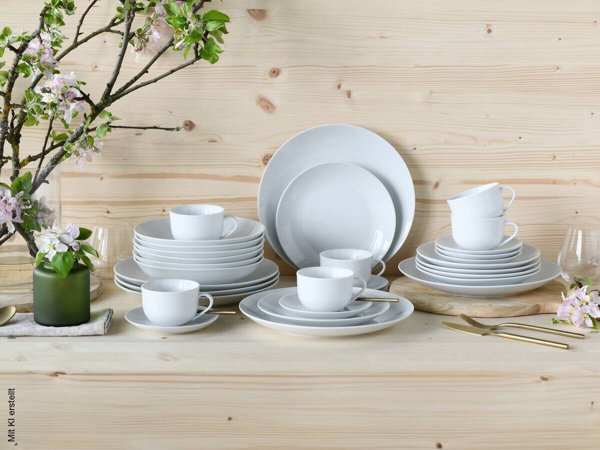 CreaTable Kombiservice Luna weiß Porzellan 30 tlg.