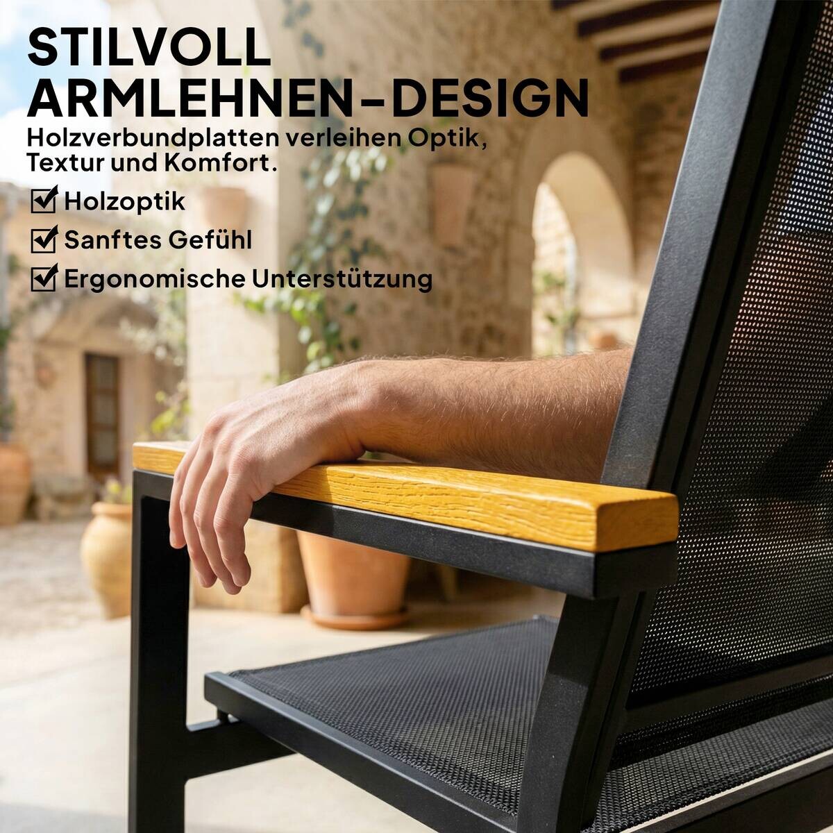 Outsunny Loungemöbel schwarz Glas B/H/L: ca. 63,5x84x110 cm
