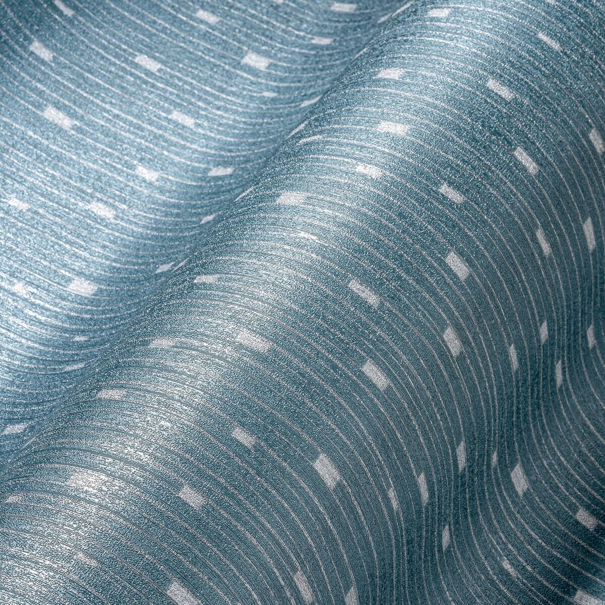 A.S.Creation Vliestapete blau silber B/H/D: ca. 53x1005x8,1 cm