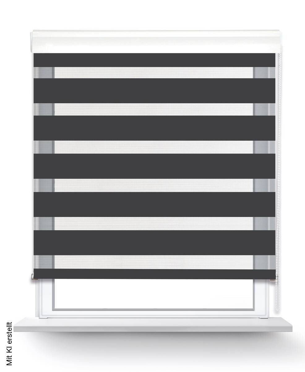 POCOline Doppelrollo mit Blende Easy-Fix anthrazit 100% Polyester B/L: ca. 90x160 cm