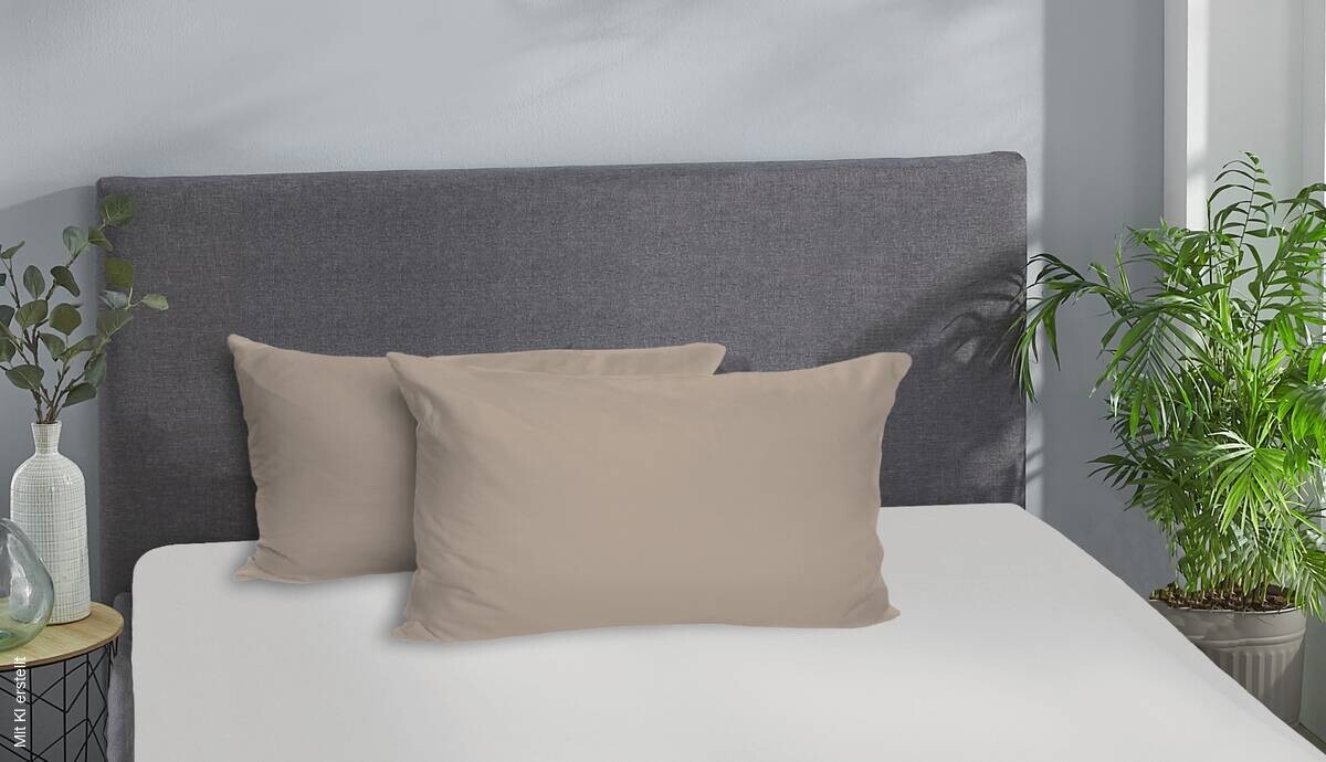 Kissenbezug Jersey taupe Baumwolle B/L: ca. 40x80 cm