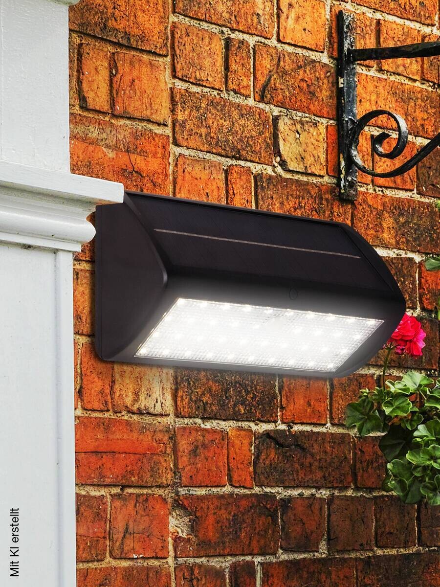 LED-Außenwandleuchte klar schwarz hellgrau B/H/T: ca. 20,5x10,5x9 cm