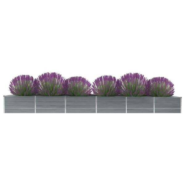 Garten-Hochbeet grau Stahl B/H/L: ca. 80x45x480 cm