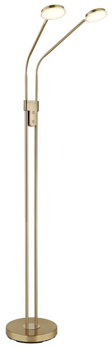 GLOBO Stehlampe messing Metall B/H/T: ca. 25x173x93 cm 2 Brennstellen
