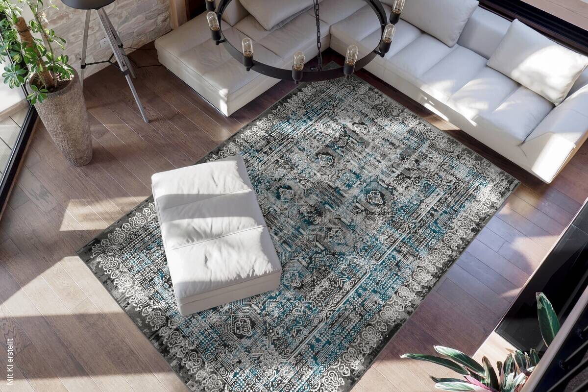 360Living Teppich Ariya blau B/L: ca. 200x290 cm