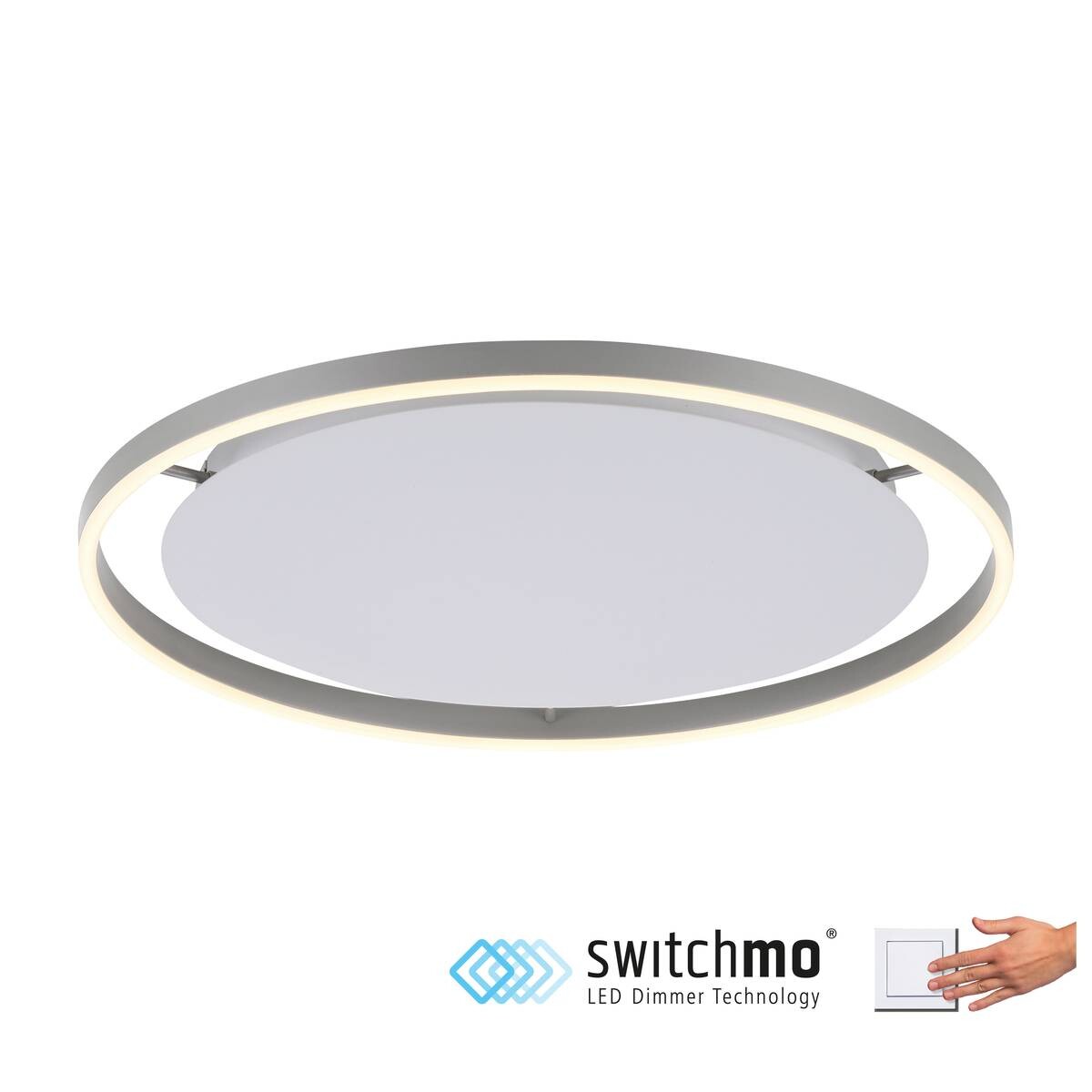 Just Light LED-Deckenleuchte RITUS 15392-95 weiß Alu Metall H/D: ca. 5,3x58,5 cm 1 Brennstellen