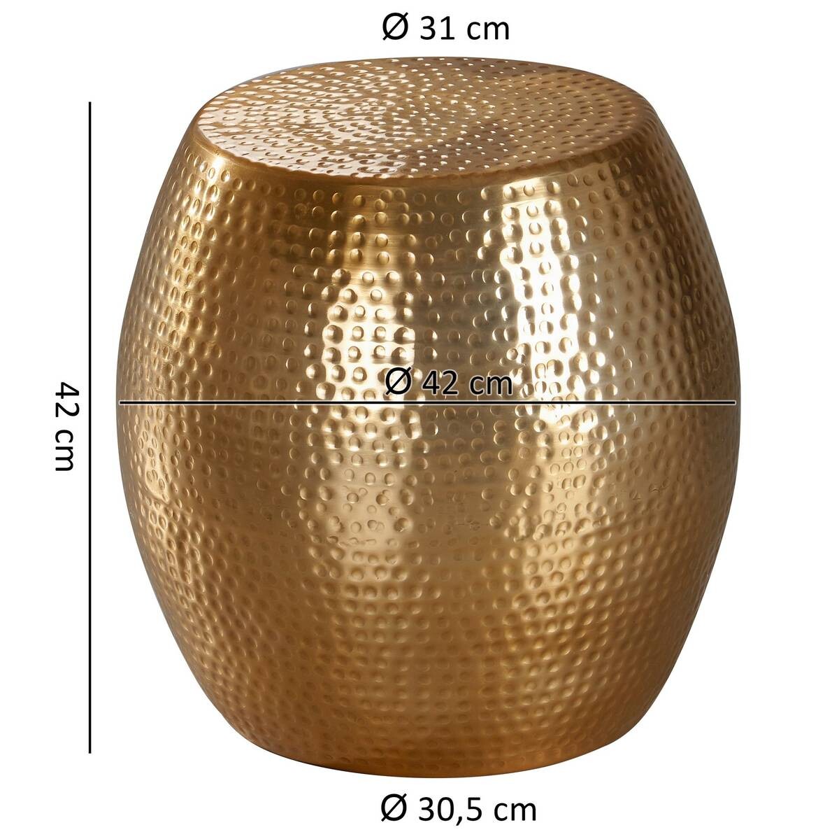 Beistelltisch gold Aluminium B/H/T: ca. 42x42x42 cm