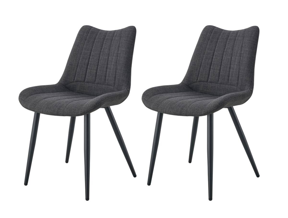 Stuhl LOTTA, 2er Set anthrazit Webstoff B/H/T: ca. 53x86x59 cm
