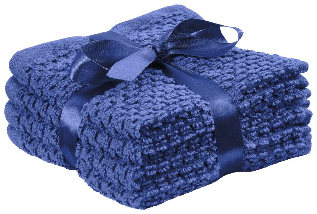 POCOline Seiftuch Popcorn dunkelblau 100% Baumwolle B/L: ca. 30x30 cm