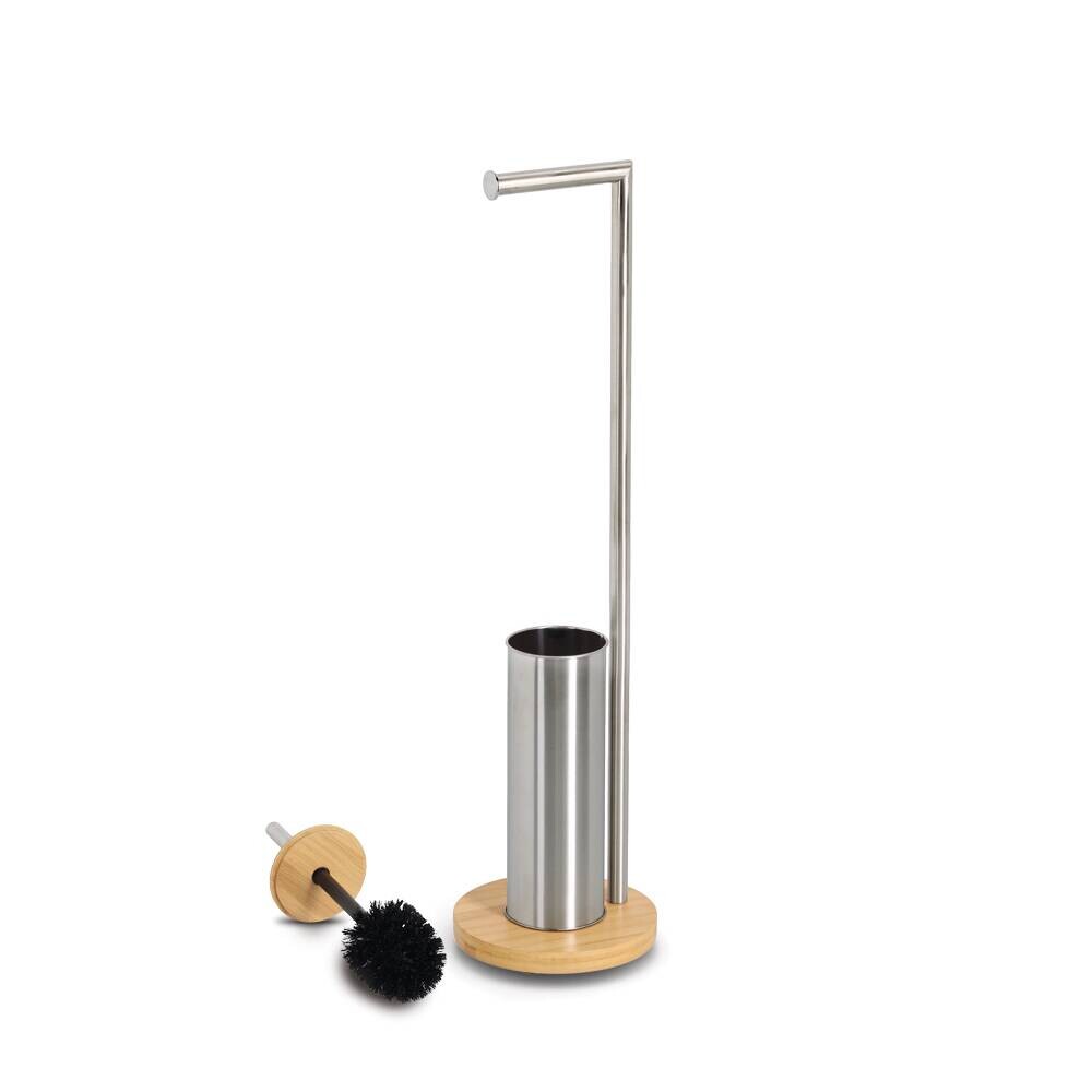 Zeller WC-Garnitur silber hellbraun Bambus