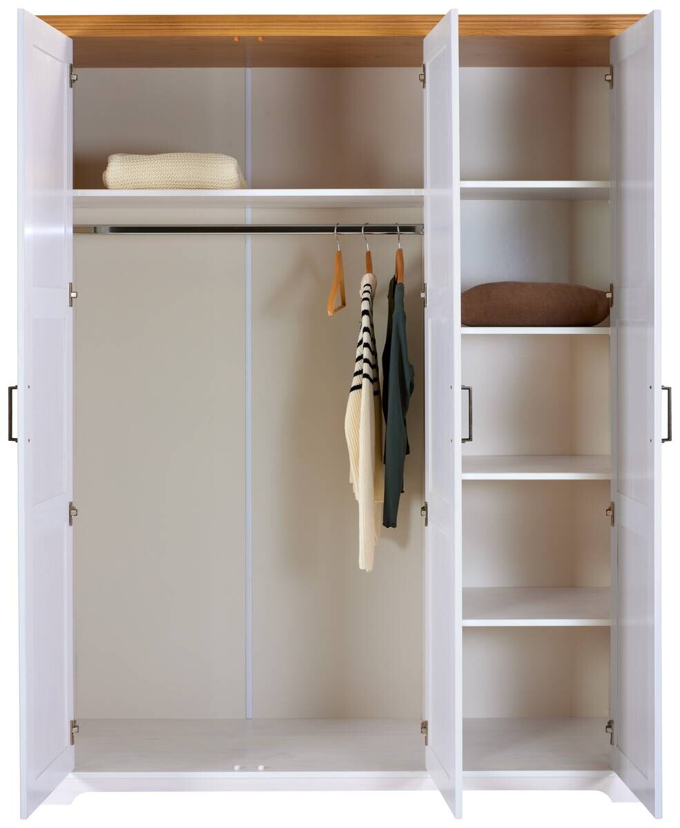 Kleiderschrank Maluno weiß B/H/L: ca. 64x208x166,4 cm