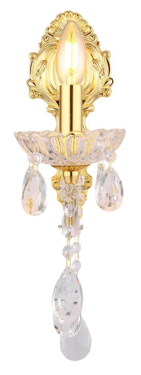GLOBO Wandleuchte ROSALINDA messing Metall H: ca. 43 cm E14 1 Brennstellen