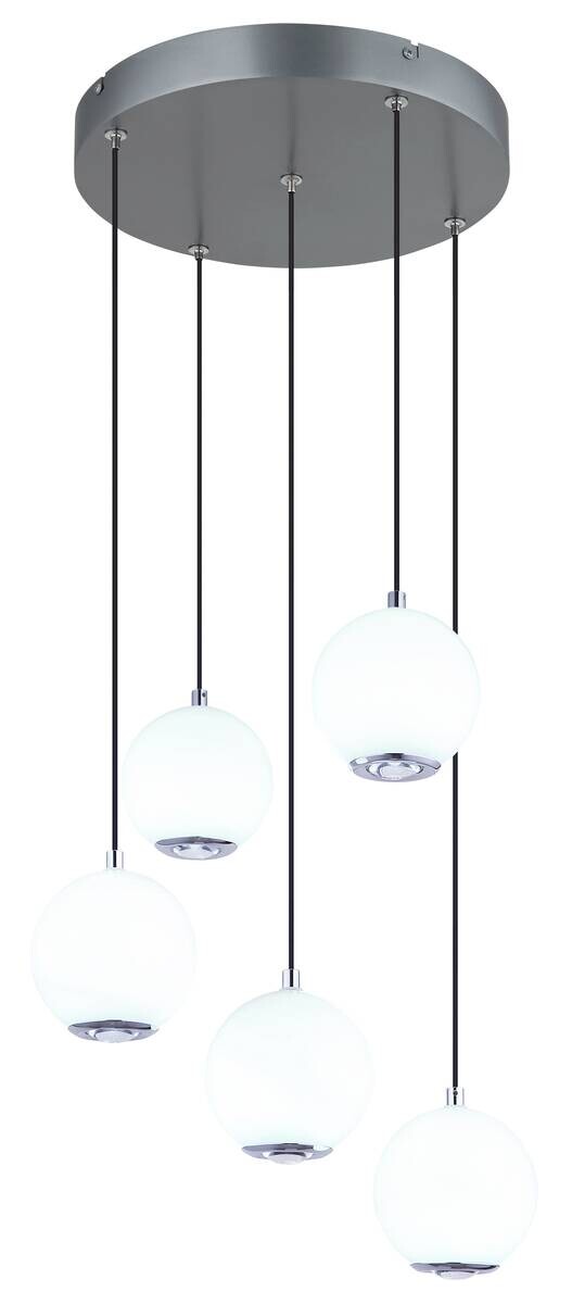 GLOBO Pendelleuchte Opal grau Metall Glas H/D: ca. 150x39 cm 1.0 Brennstellen