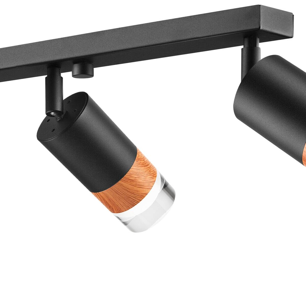 Lamkur Deckenleuchte schwarz Stahl Glas B/H/L: ca. 8x19x117 cm 6 Brennstellen