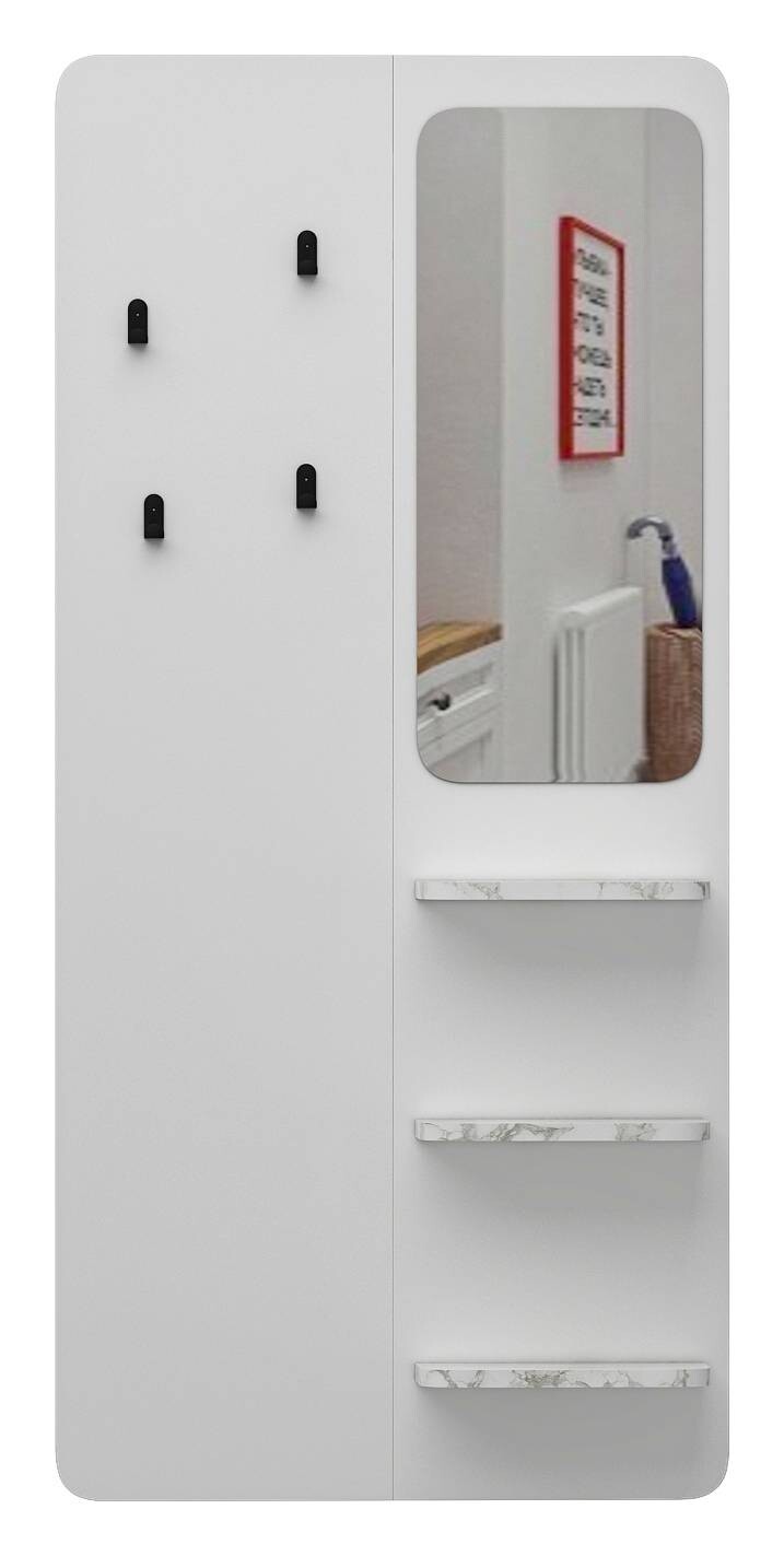 Garderobe Buket weiß Marmoroptik B/H/T: ca. 70x150x15 cm