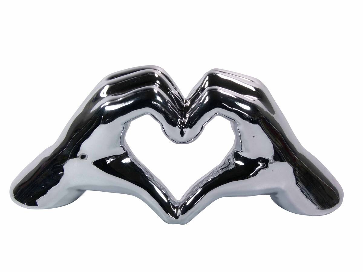 Deko-Element silber Keramik B/H: ca. 25x10 cm