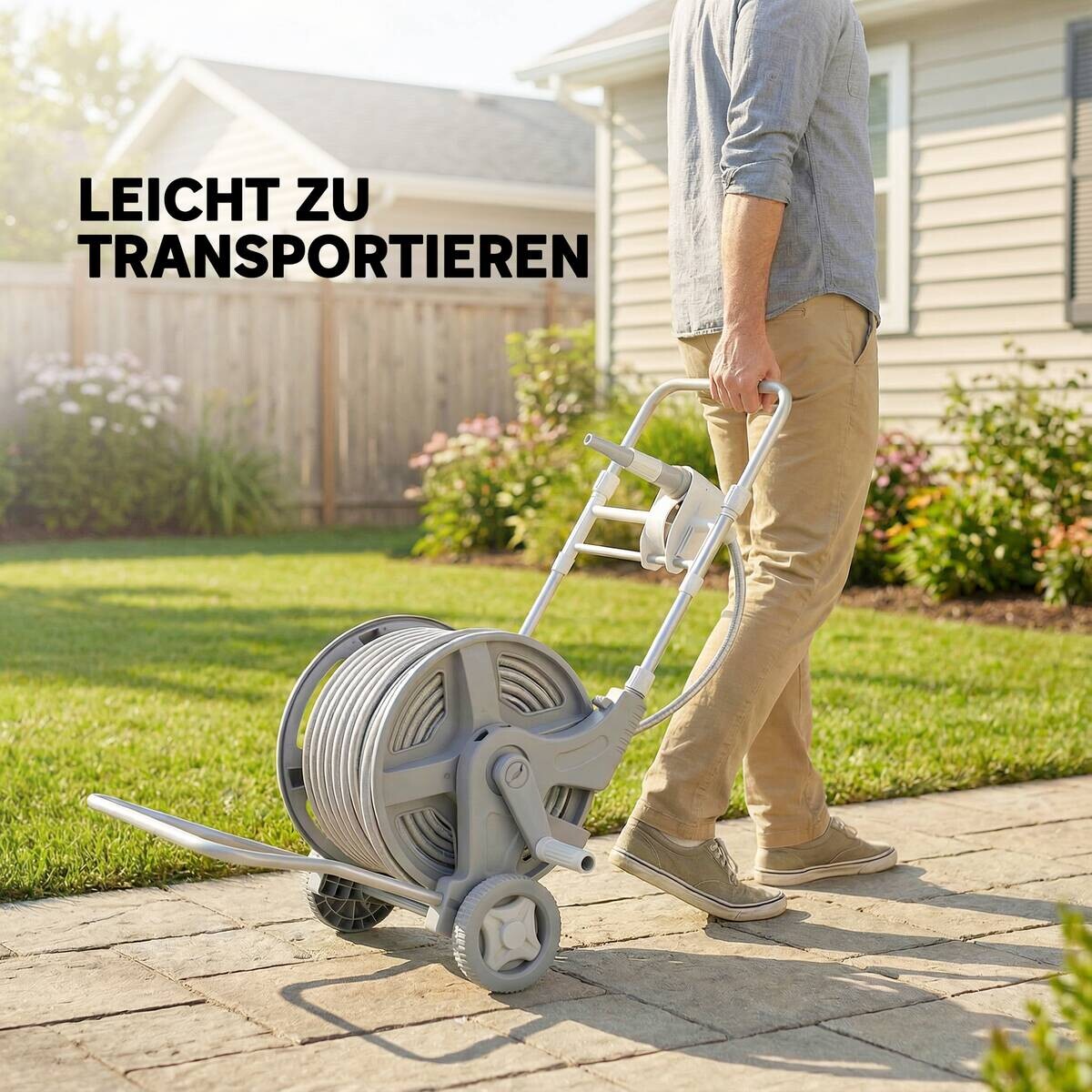 Outsunny Schlauchwagen grau B/H/T/L: ca. 44x78x44x45 cm