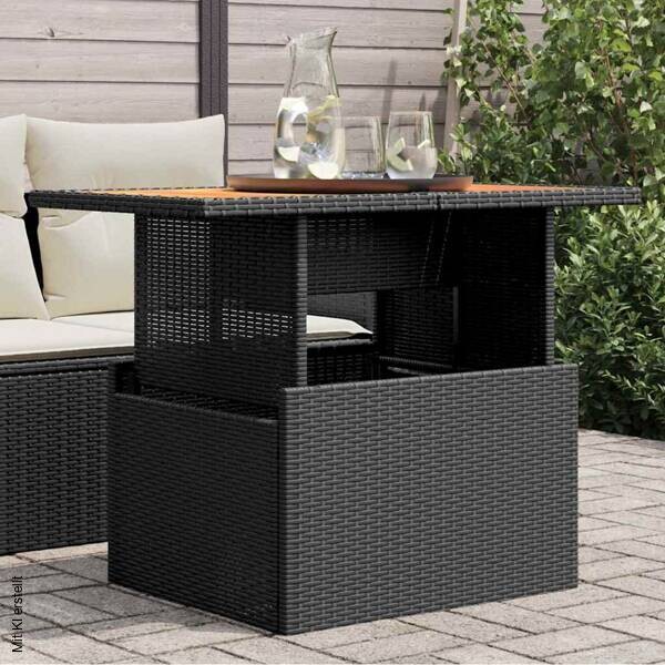 vidaXL Gartentisch schwarz Akazie B/H/L: ca. 55x73x100 cm