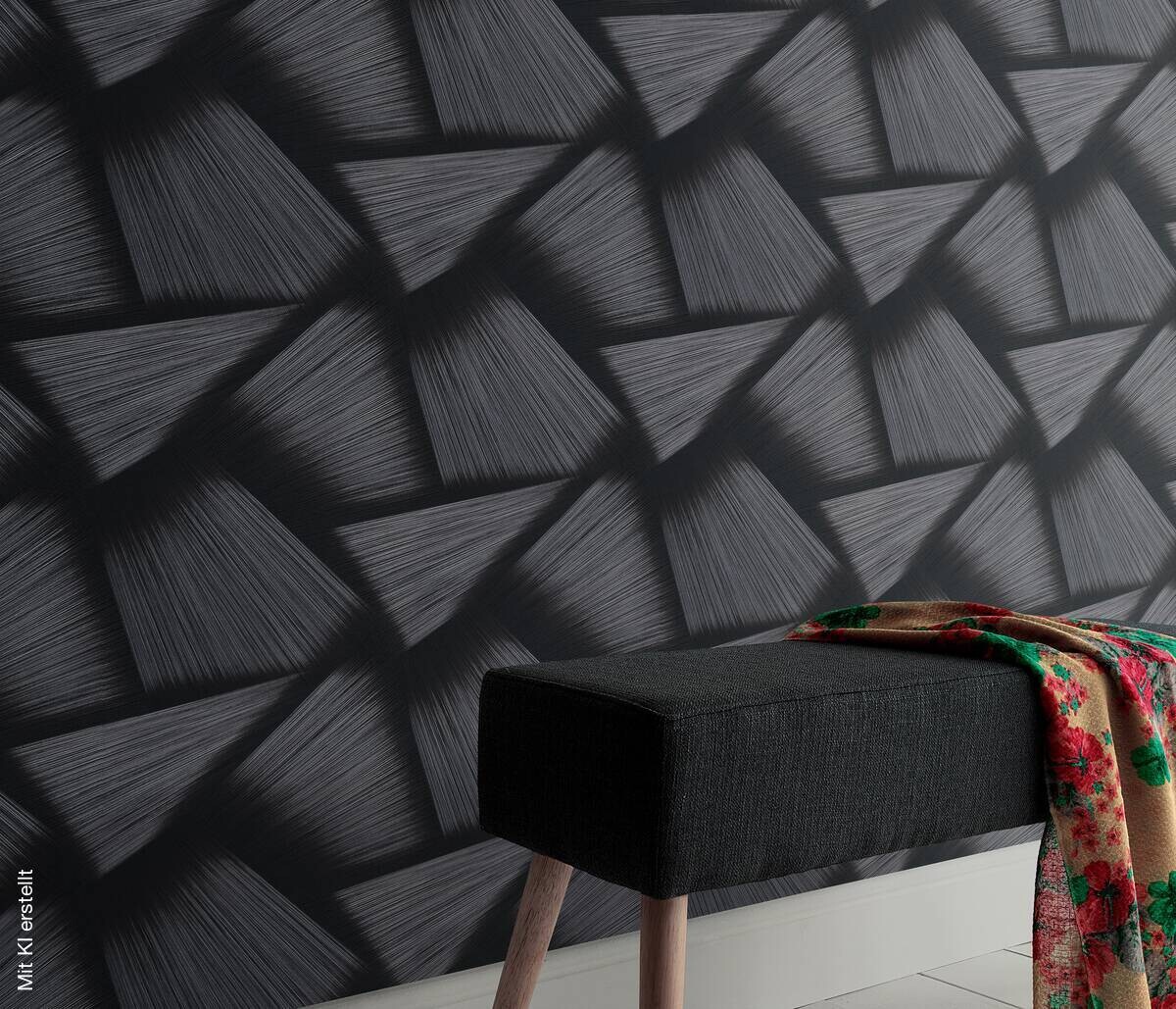 Erismann Vliestapete Schimmer schwarz silber B/L: ca. 53x1005 cm