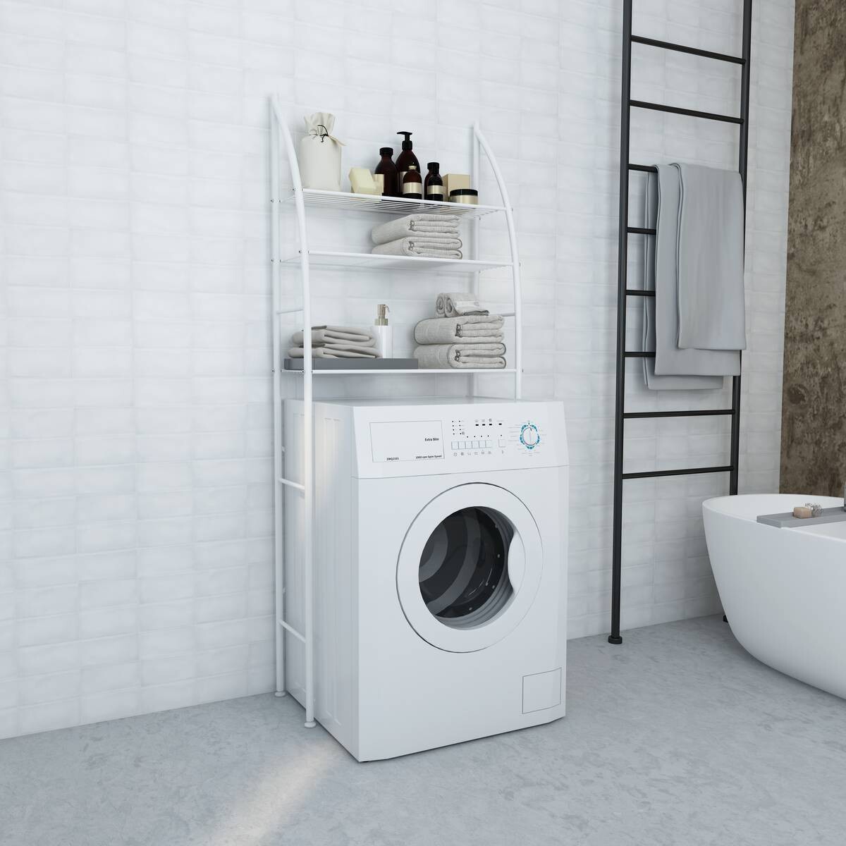 Regal weiß Stahl B/H/L: ca. 25x166x66 cm