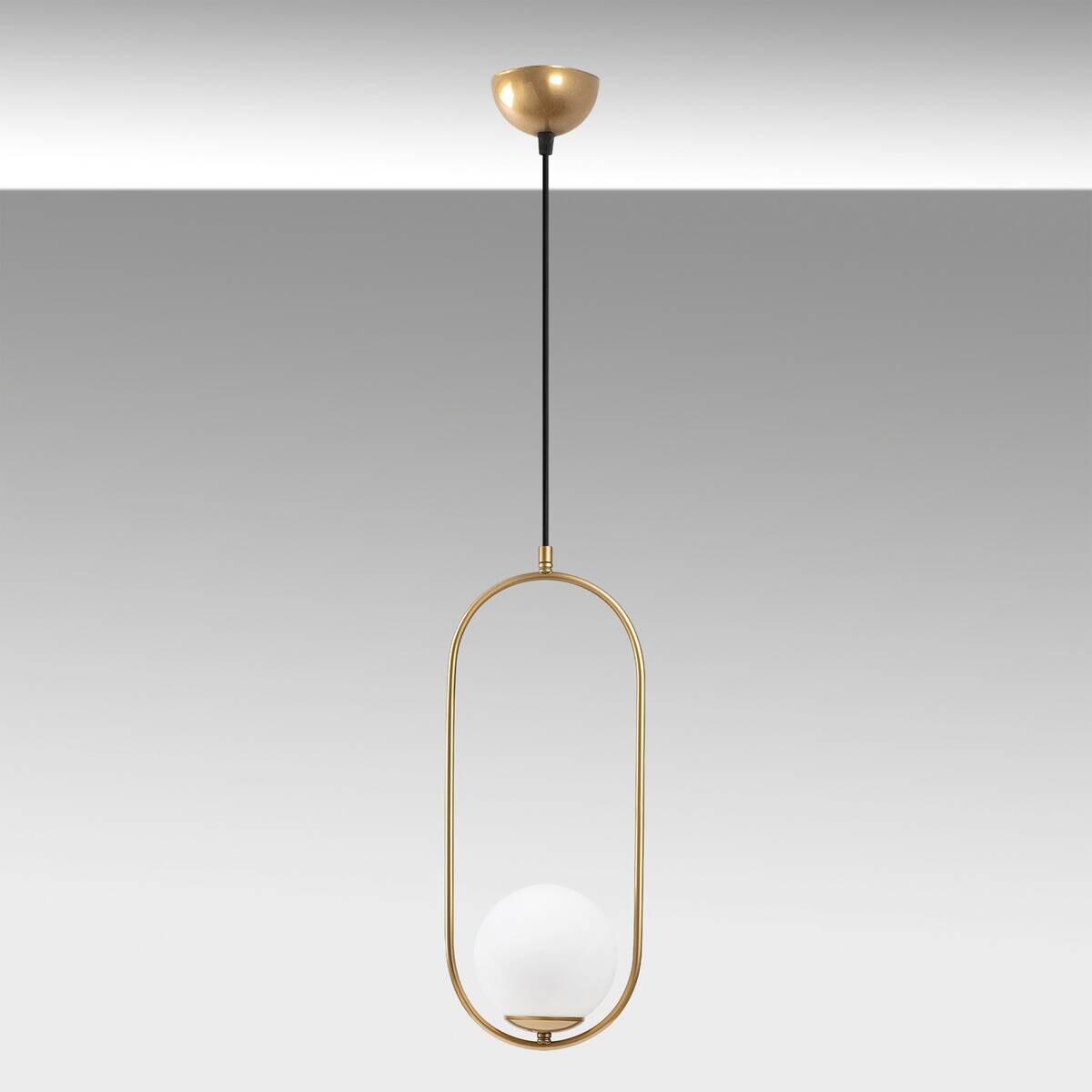 Opviq Pendelleuchte Mudon gold Glas B/H/T/L/D: ca. 15x146x15x15x15 cm E27 1 Brennstellen