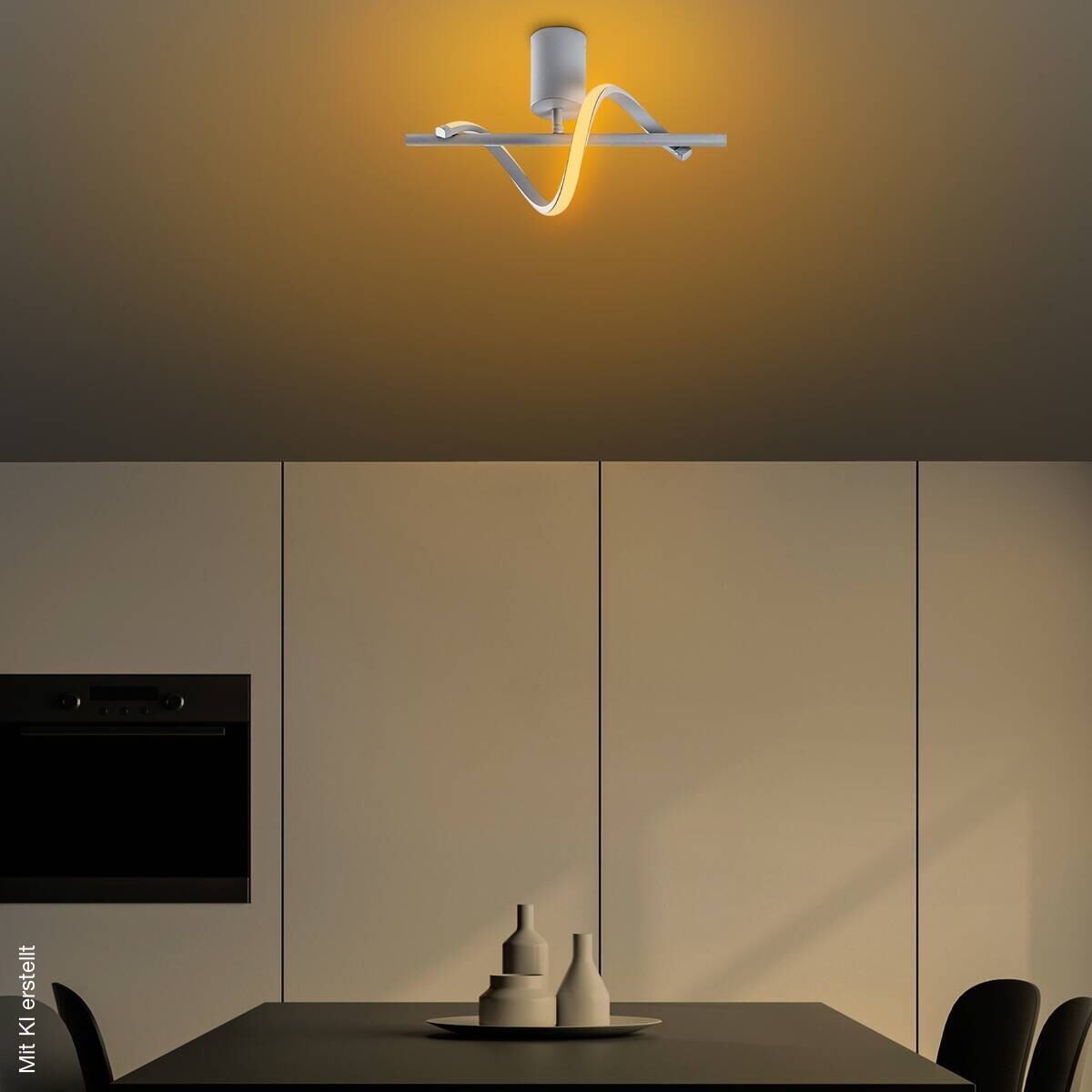 Opviq LED-Deckenleuchte grau B/H/T: ca. 41x16x25 cm