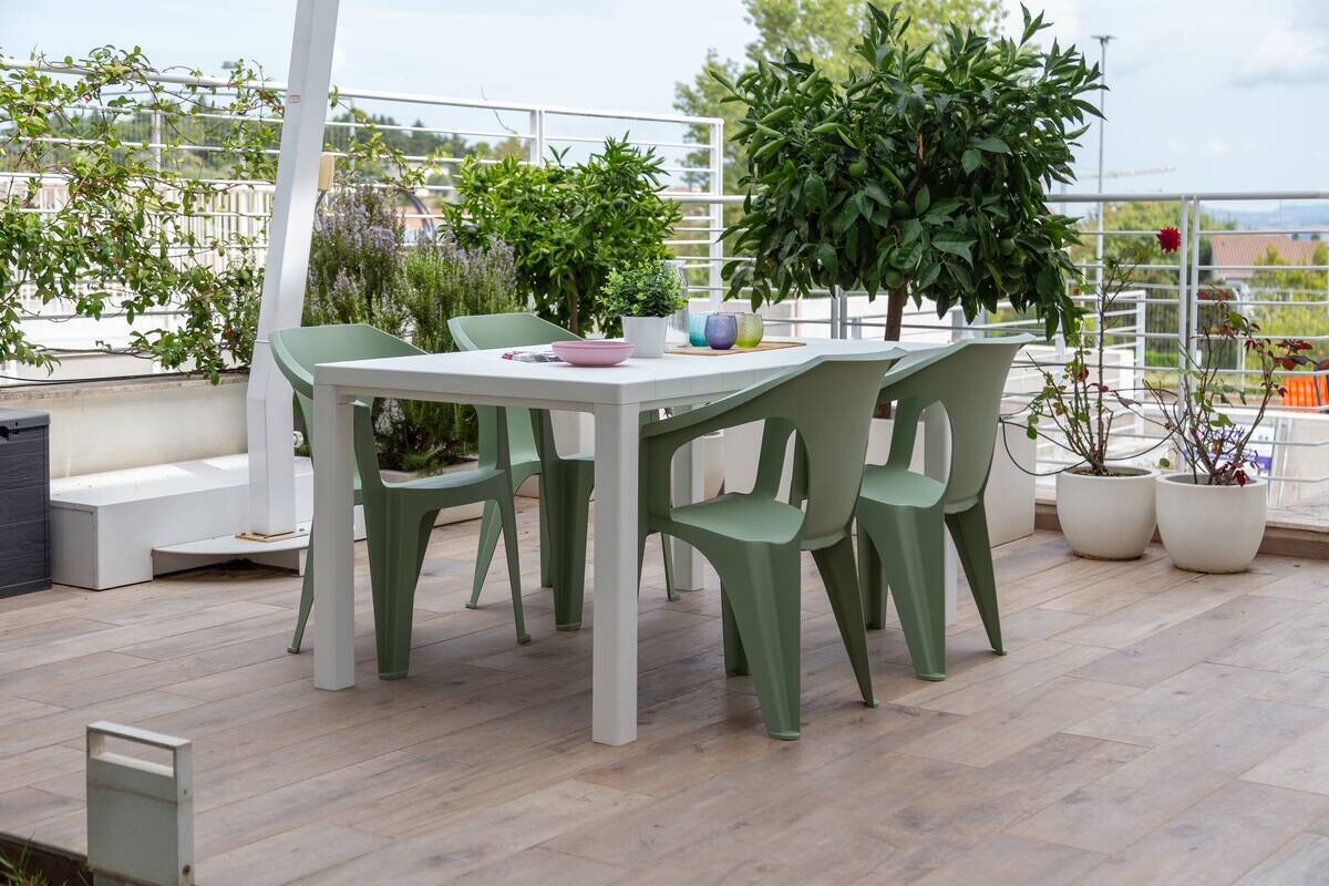 Toomax Stapelstuhl Marina salbei Kunststoff B/H/L: ca. 55x83x59 cm