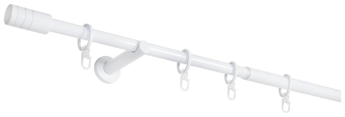 Gardinenstange weiß Aluminium ausziehbar von ca. 160 bis 280 cm 1.0 Läufe