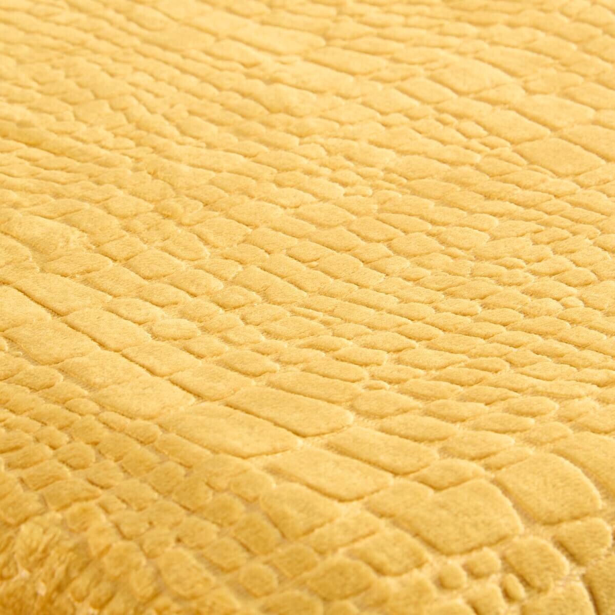 Flanelldecke Croco curry Polyester B/L: ca. 140x200 cm