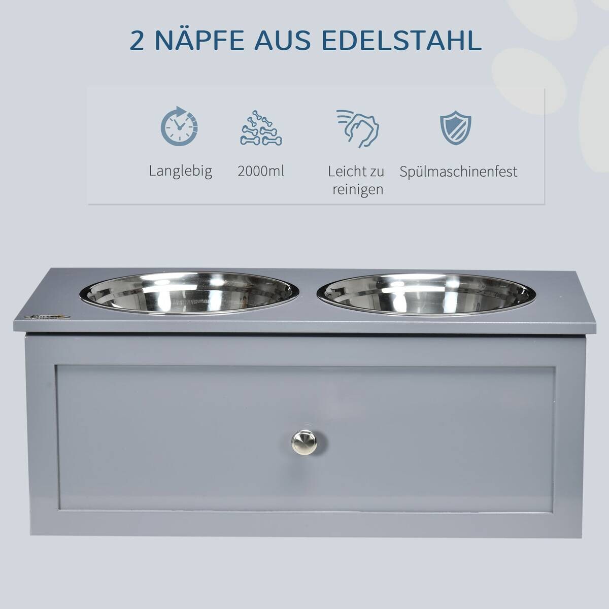 PawHut Hunde-Zubehör grau MDF B/H/L: ca. 30x60x24 cm