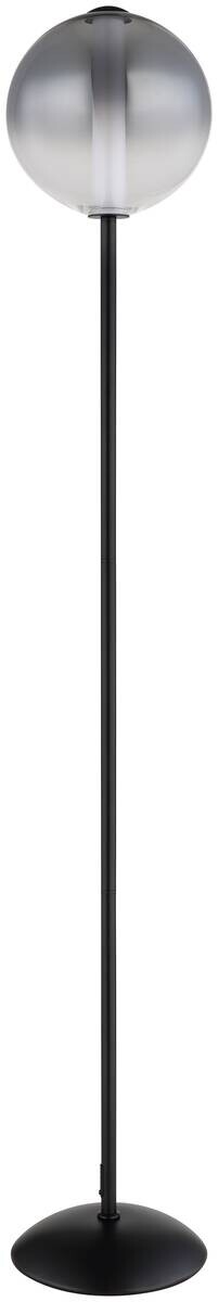 GLOBO Stehlampe mattschwarz Opal Rauch Glas Metall H/D: ca. 152x25 cm 1 Brennstellen