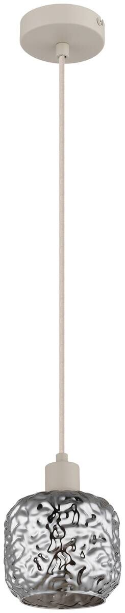 GLOBO Hängeleuchte Rauch beige Glas Metall B/H/L: ca. 18x24x18 cm E27 1 Brennstellen