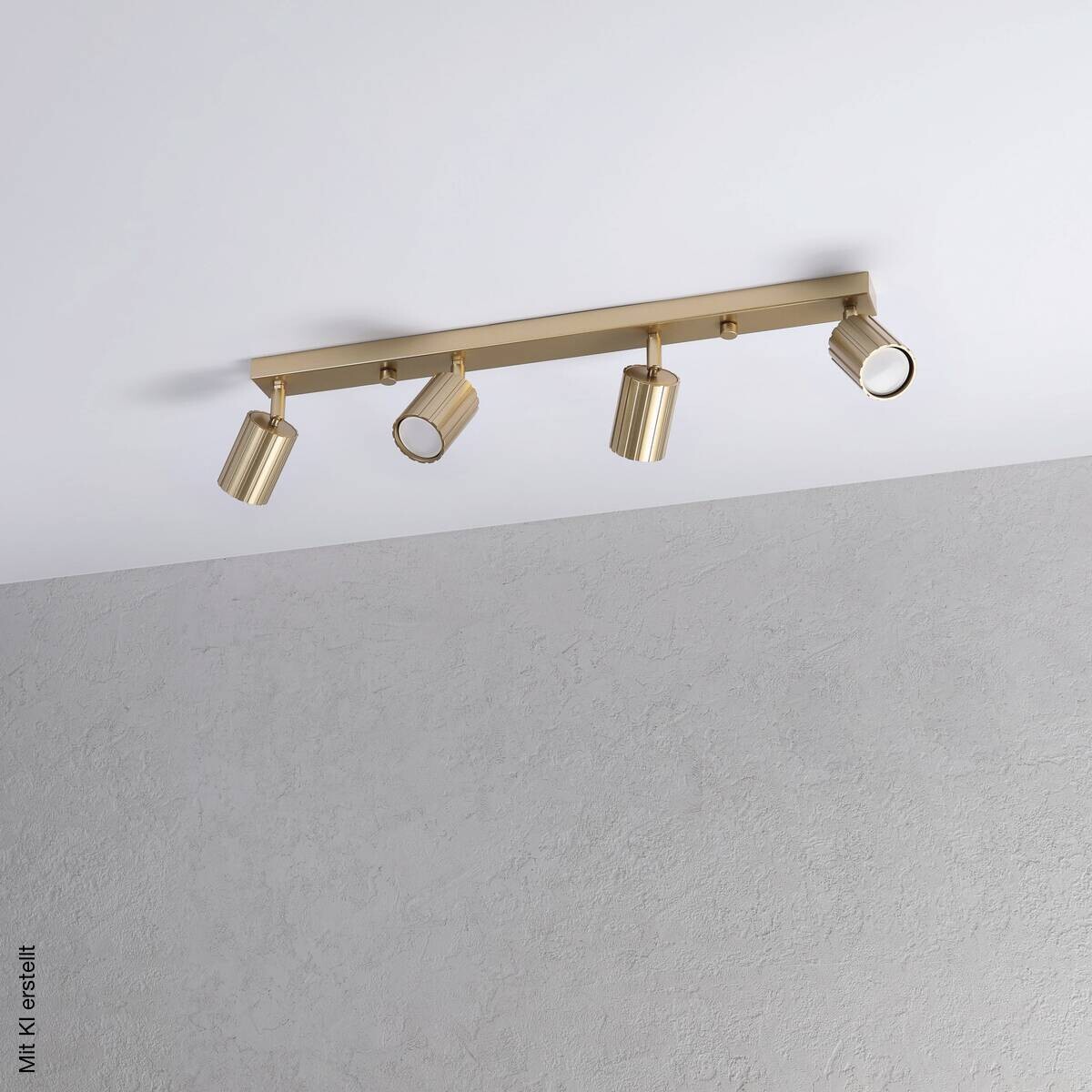 Lamkur Strahler Prisma gold Stahl B/H/L: ca. 6,5x16,5x81 cm 4 Brennstellen