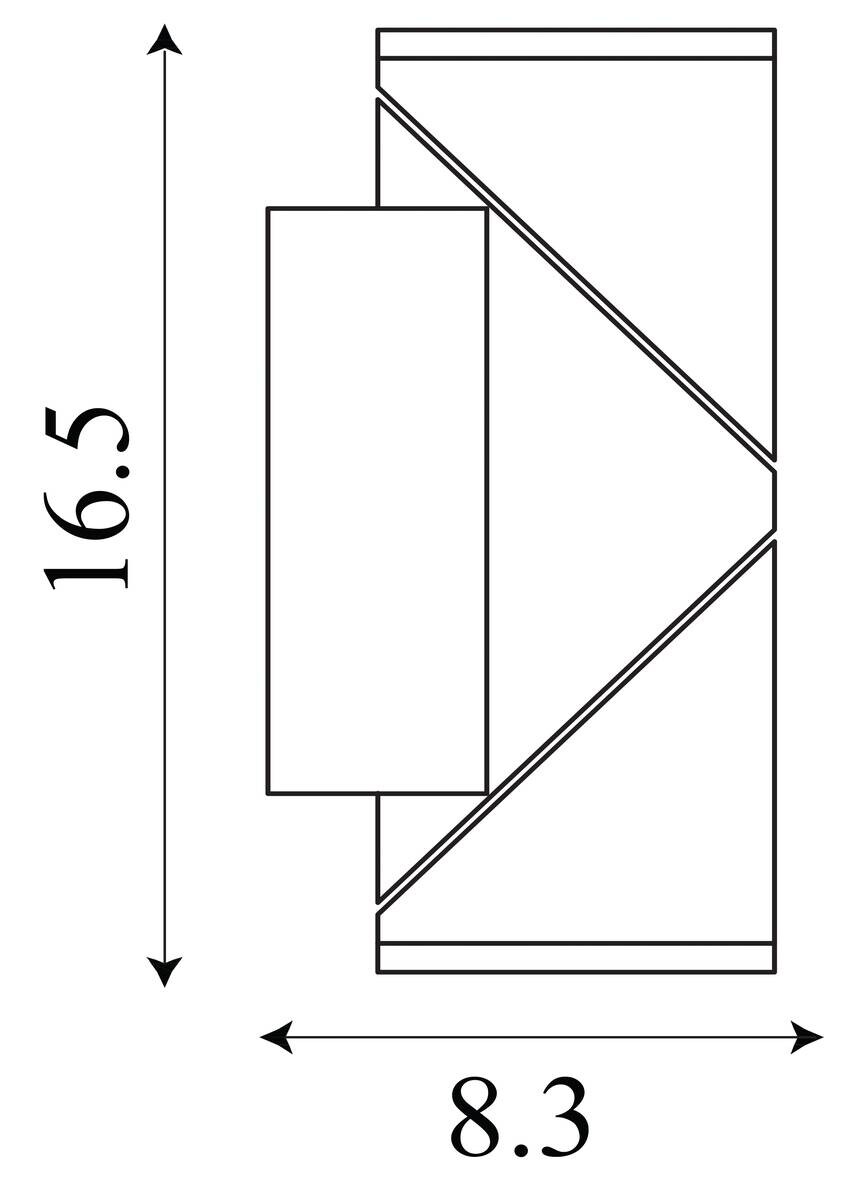 LED-Außenwandleuchte klar schwarz B/H/T: ca. 6,5x14,5x8,3 cm