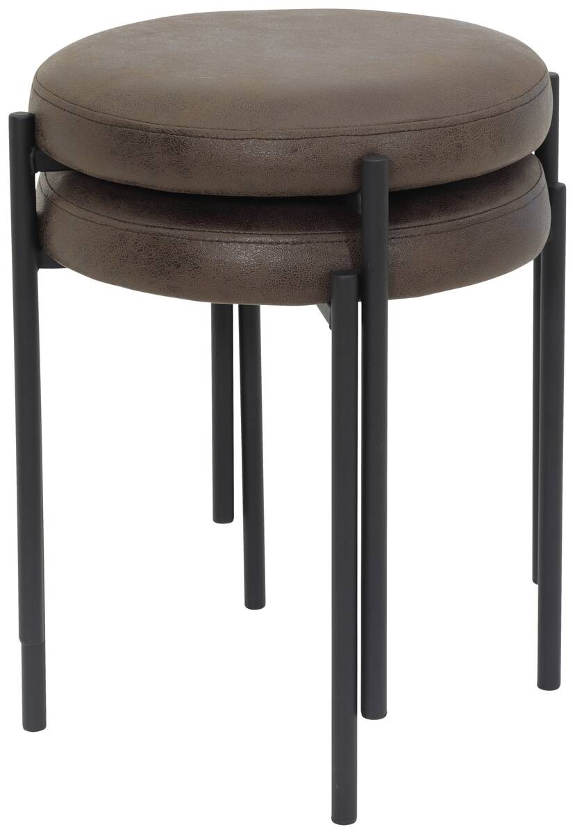 Hocker Sammy braun Microfaser H/D: ca. 46x38 cm